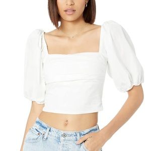 Abercrombie Puff Sleeve Ruched top